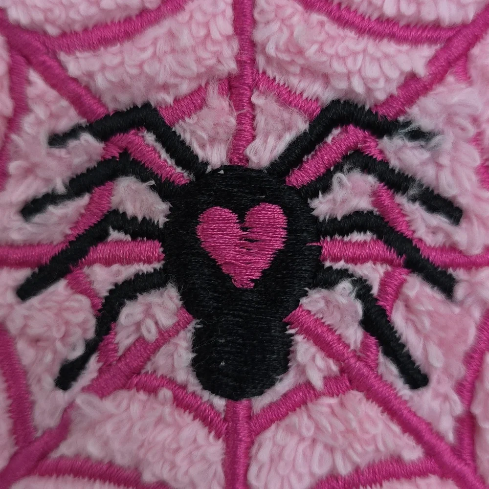 Betsey Johnson Pink Halloween Hand Towel Set Spider Web Heart Hot Pink NWT